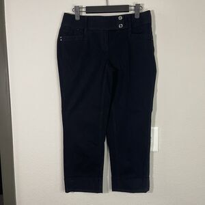 WHBM Pants Womens 2 Black Slim Capri Cotton spandex Blend Stretch Cuffed Casual